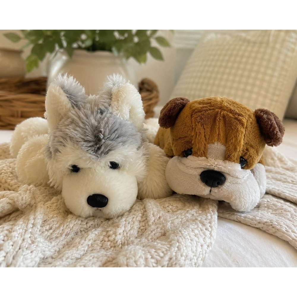 Ganz Webkins HM120 Husky HM126 Bulldog Plush Stuffed Animal Lot No Codes‎